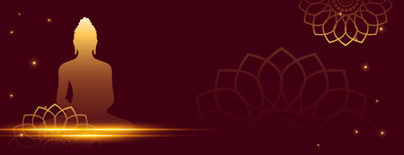 hindu festive buddha purnima holiday banner with text space vectorのイラスト素材