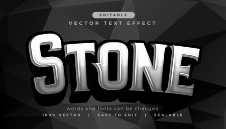 stone lettering text effect in grey and black color vectorのイラスト素材
