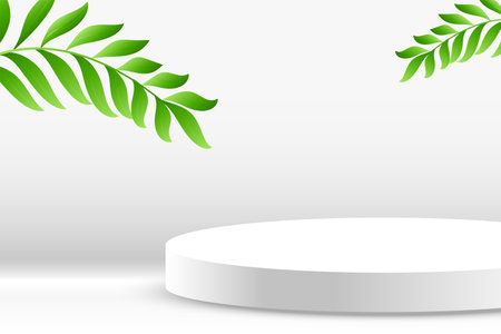 3d style empty round podium platform for award presentation vectorのイラスト素材