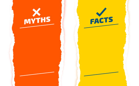 paper torn style myths vs facts versus battle with text space vectorのイラスト素材
