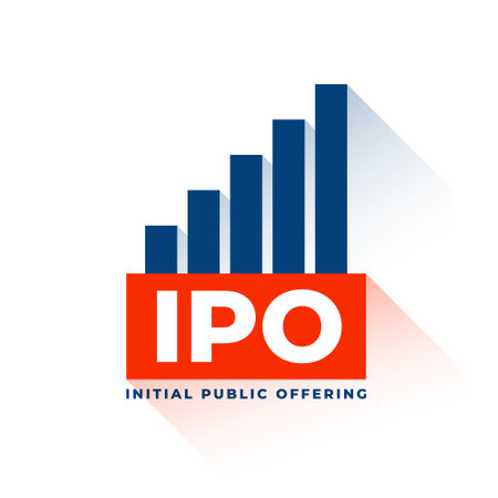 ipo share market concept background with financial graph vectorのイラスト素材