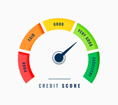modern credit score scale meter concept design vectorのイラスト素材