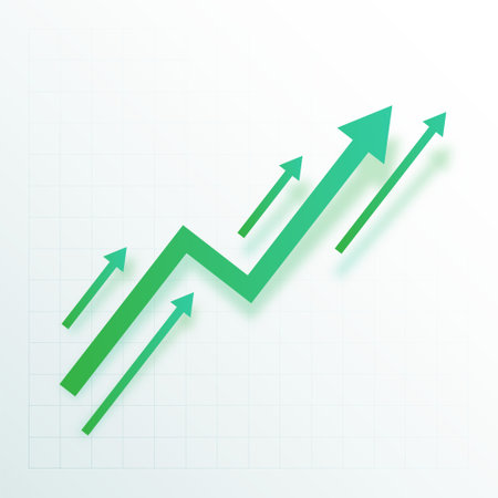 corporate business growth arrow showing upward trend vectorのイラスト素材