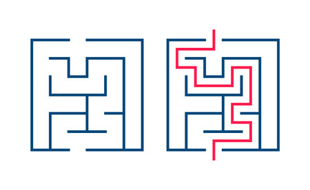abstract line pattern maze banner find your way out of confusion vectorのイラスト素材