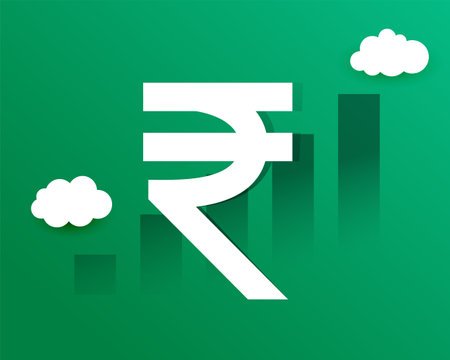 indian digital rupee symbol background a strong position financial market concept vectorのイラスト素材