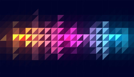 abstract vibrant triangle shape pattern banner for presentation vectorのイラスト素材