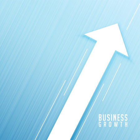business arrow growing up to success goal on blue background vectorのイラスト素材
