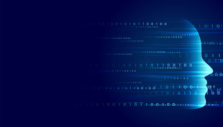 futuristic AI tech binary code concept wallpaper design vectorのイラスト素材