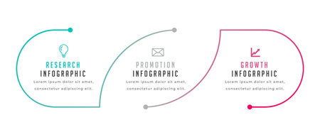 3 steps infographic success plan banner for corporate growth vectorのイラスト素材