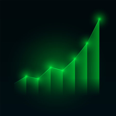financial stock market statics graph with upward growth vectorのイラスト素材