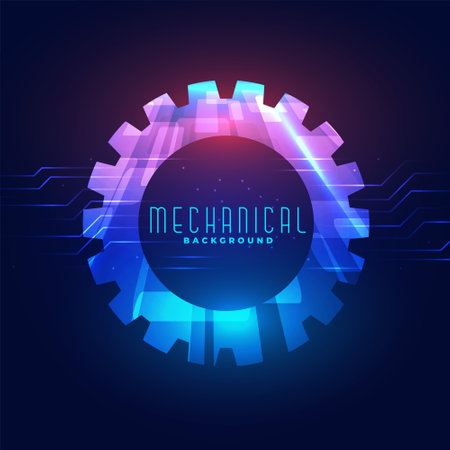 mechanical gear wheel symbol background with shiny effect vectorのイラスト素材