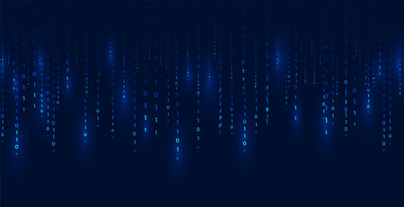 digital binary code and streaming data wallpaper design vectorのイラスト素材