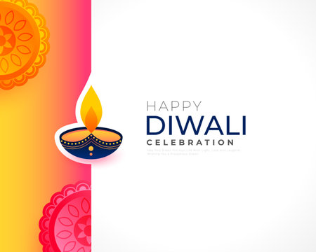 indian festive happy diwali 2024 holiday card with diya design vectorのイラスト素材