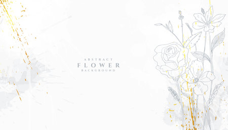beautiful sketch of boutique flower background with grunge effect vectorのイラスト素材