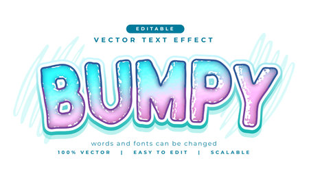 pastel color bumpy text effect editable template vectorのイラスト素材