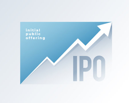 ipo initial public offering launch background for company success vectorのイラスト素材