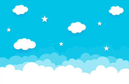 magic inspired cute clouds and star dreamy wallpaper design vectorのイラスト素材