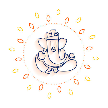 line art ganesh chaturthi festive background for social media post vectorのイラスト素材