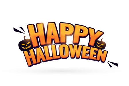 happy halloween celebration background with smiling pumpkin vectorのイラスト素材