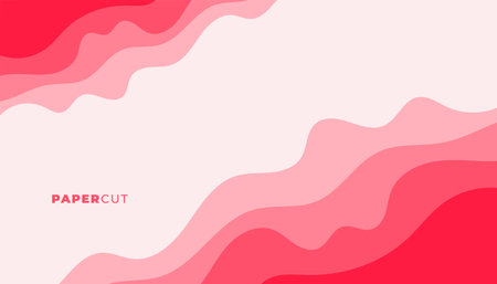 3d style abstract wavy layered cutout poster for presentation vectorのイラスト素材