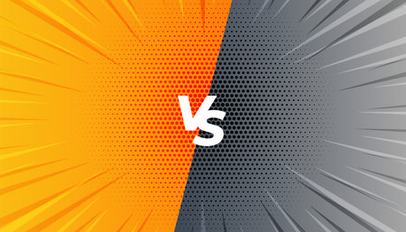 duel fight versus vs radial poster in halftone style vectorのイラスト素材