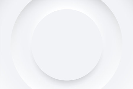 neumorphic style white blank banner with round shape and shadow vectorのイラスト素材