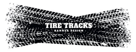 vehicle tire track pattern abstract banner for car or bike vectorのイラスト素材