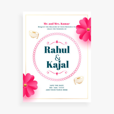 indian wedding greeting card flyer celebrate your special day vectorのイラスト素材