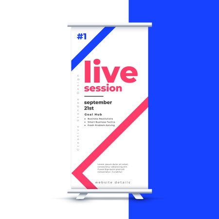 rollup standee display paper template for corporate seminar vectorのイラスト素材