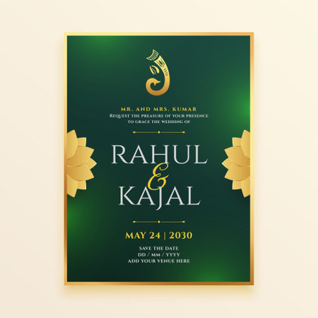 elegant indian wedding event card template make a lasting impression vectorのイラスト素材