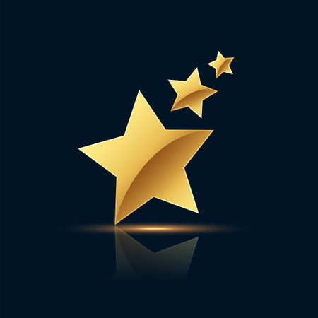 precious golden star trail path background with shiny effect vectorのイラスト素材