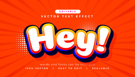 hey text effect style editable mockup vectorのイラスト素材