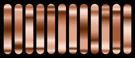 collection of shiny rose gold swatch palette for ui/ux element vectorのイラスト素材