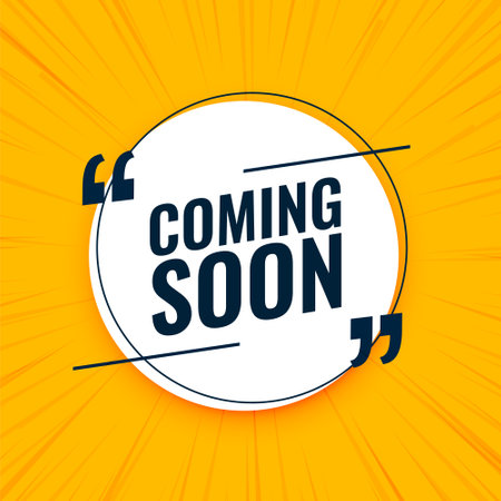 coming soon promo yellow template design vectorのイラスト素材
