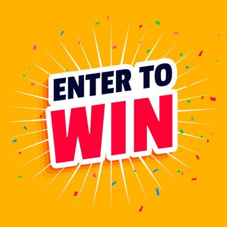 modern enter to win sticker background for winner announcement vectorのイラスト素材