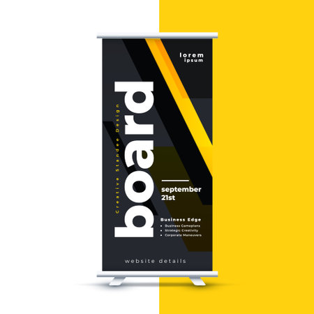 modern rollup standee display cover banner for outdoor branding vectorのイラスト素材