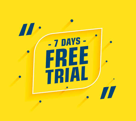 7 days free trial access yellow background in modern style vectorのイラスト素材