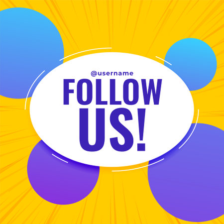 trendy follow us web promo template for social media channel vectorのイラスト素材