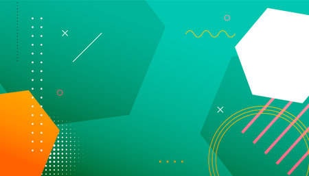 modern memphis pattern abstract banner with hexagonal figure design vectorのイラスト素材