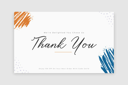 minimal thank you white card in hand drawn style vectorのイラスト素材