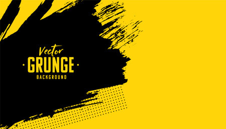 black and yellow ink smudge background design vectorのイラスト素材