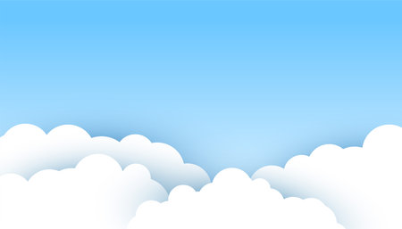 cartoon style paper cloud atmosphere backdrop design vectorのイラスト素材