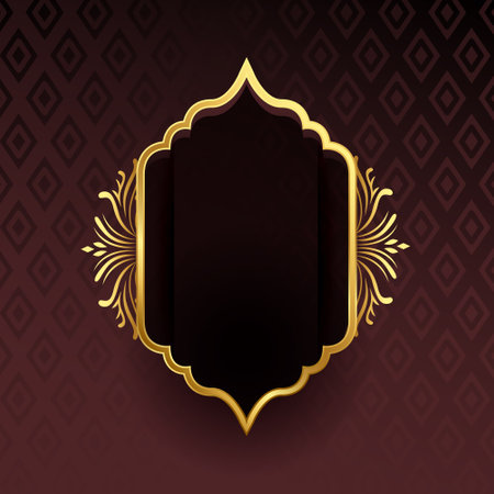elegant empty golden frame arabic background design vectorのイラスト素材
