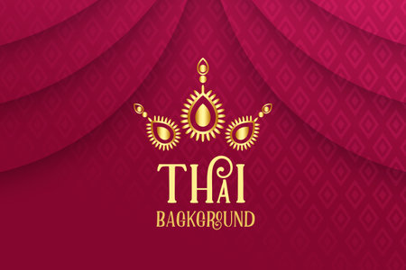 elegant thai background with curtain fabric texture vectorのイラスト素材