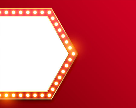 glowing classic marquee lightbox frame with text space vectorのイラスト素材