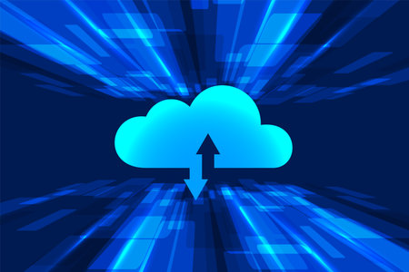 cloud computing remote encryption background safeguarding data in web vectorのイラスト素材