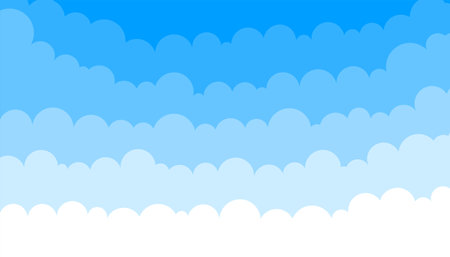 paper cut style cloudy fluffy sky wallpaper design vectorのイラスト素材