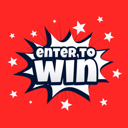 comic style enter to win prizes template experience the thrill of winning vectorのイラスト素材
