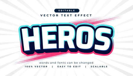heros editable text effect style template vectorのイラスト素材