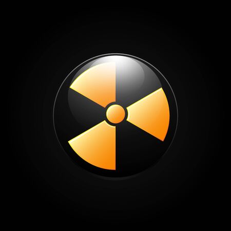 Nuclear radiation abstract symbol on a black background. Vector signのイラスト素材